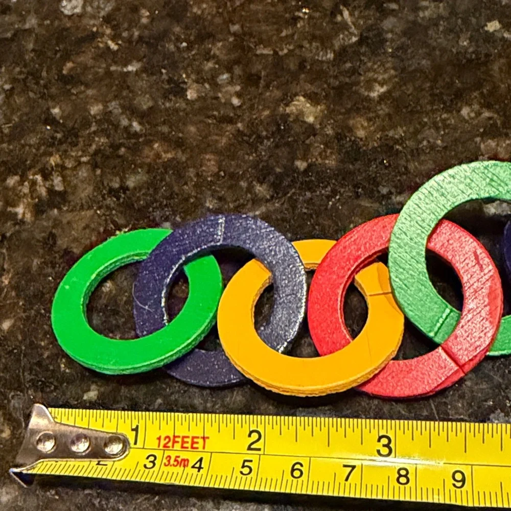 Fun Wooden Rainbow Chain Garland - Multicolor Home Party Decor